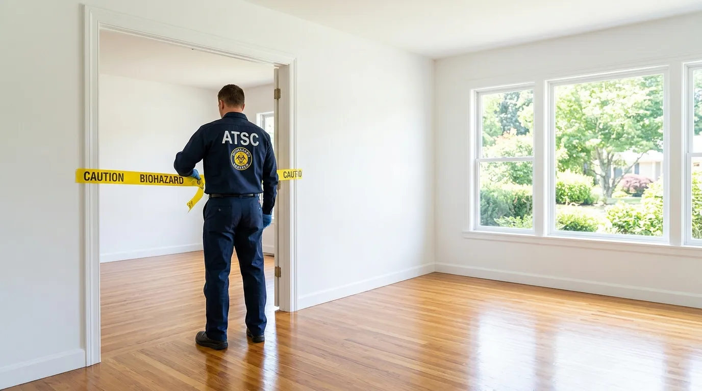 Certified biohazard cleanup crew performing Decomposition Cleanup in Lima